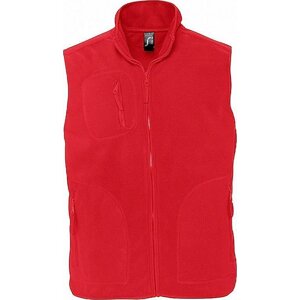 Sol's Unisex norská fleecová vesta se třemi kapsami na zip Barva: Červená, Velikost: 3XL L741