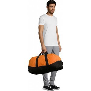 Sol's Bags Cestovní / sportovní taška Stadium s nožičkami a zesílenými uchy Barva: oranžová - černá, Velikost: 65 x 30 x 28 cm LB70650