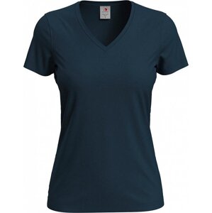 Stedman® Vegan dámské tričko s výstřihem do véčka 155 g/m Barva: modrá půlnoční tmavá, Velikost: S