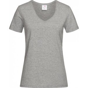 Stedman® Vegan dámské tričko s výstřihem do véčka 155 g/m Barva: šedá  melír, Velikost: XXL