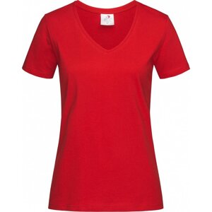 Stedman® Vegan dámské tričko s výstřihem do véčka 155 g/m Barva: červená skarletová, Velikost: L