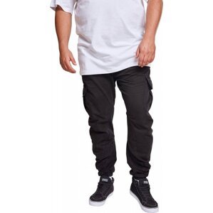 Pánské bavlněné kapsáčové kalhoty Urban Classics Barva: Černá, Velikost: 3XL