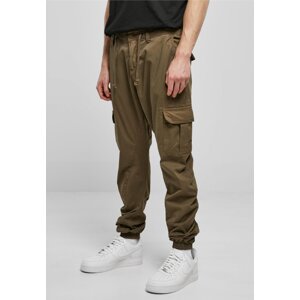 Pánské bavlněné kapsáčové kalhoty Urban Classics Barva: zelená olivová, Velikost: L