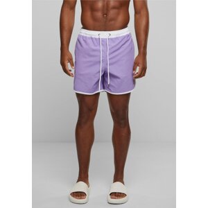 Dvoubarevné retro šortky na plavání Urban Classics Barva: lavender/white, Velikost: L