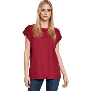 Dámské tričko z organické bavlny s volnými ohrnutými rukávky Urban Classics Barva: Červená vínová, Velikost: L