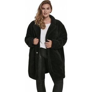 Ležérní dámský kožešinkový oversize kabátek Urban Classics Barva: Černá, Velikost: 3XL
