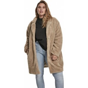 Ležérní dámský kožešinkový oversize kabátek Urban Classics Barva: Písková, Velikost: 3XL