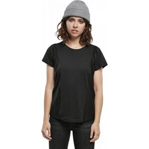 Dámské organické hipster tričko Urban Classics s nabíranými rukávy Barva: Černá, Velikost: L