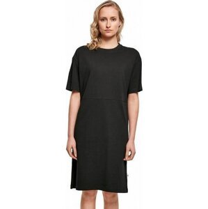 Oversize šaty Urban Classics s rozparkem z organické bavlny Barva: Černá, Velikost: 3XL