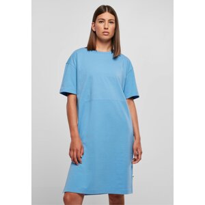 Oversize šaty Urban Classics s rozparkem z organické bavlny Barva: Modrá, Velikost: S