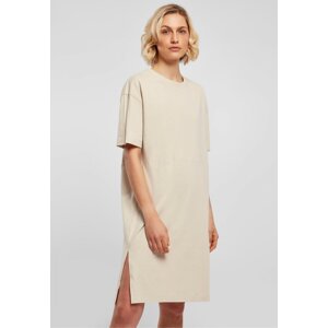 Oversize šaty Urban Classics s rozparkem z organické bavlny Barva: softseagrass, Velikost: XL