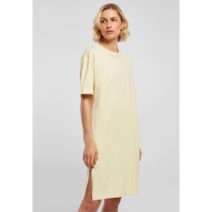 Oversize šaty Urban Classics s rozparkem z organické bavlny Barva: softyellow, Velikost: 4XL
