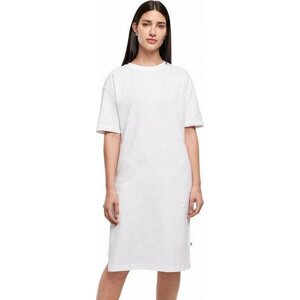 Oversize šaty Urban Classics s rozparkem z organické bavlny Barva: Bílá, Velikost: L