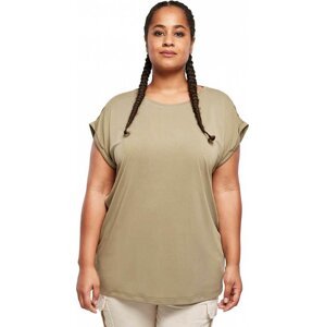 Volně střižené dlouhé dámské tričko Urban Classics z modalu Barva: zelená khaki, Velikost: 4XL
