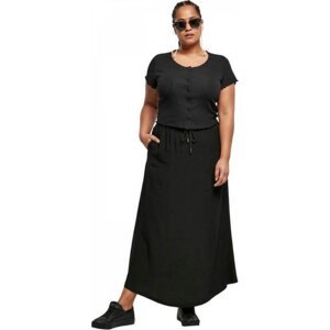 Lehounká letní midi sukně Urban Classics z viskózy Barva: Černá, Velikost: 3XL