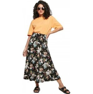 Lehounká letní midi sukně Urban Classics z viskózy Barva: květiny, Velikost: XL