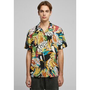 Letní plážová pánská košile z lehké viskózy Urban Classics Barva: toucans, Velikost: XXL