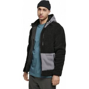 Urban Classics Fleecová bunda Sherpa s kožíškem Barva: Černá, Velikost: L