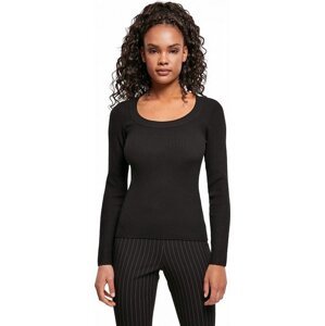 Dámský sexy svetřík s hlubokým výstřihem Urban Classics Barva: Černá, Velikost: XL