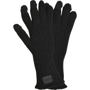 Urban Classics Pletené prstové akrylové rukavice pro dotykový displej Barva: Černá, Velikost: L/XL