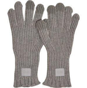 Urban Classics Pletené prstové akrylové rukavice pro dotykový displej Barva: šedá melír, Velikost: L/XL