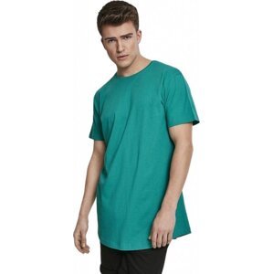 Prodloužené mírně zaoblené pánské triko Urban Classics 100% bavlna Barva: Zelená, Velikost: L