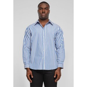 Urban Classics Lehká letní košile s proužky s dlouhým rukávem Barva: bílá - modrá, Velikost: 4XL
