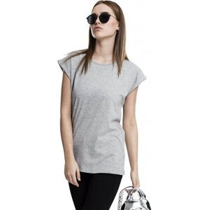 Dámské volné tričko Urban Classics s ohrnutými rukávky 100% bavlna Barva: šedá  melír světlá, Velikost: XL
