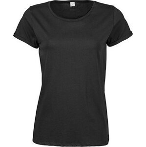 Tee Jays Volné dámské tričko s velkým výstřihem a se zahnutými rukávky Barva: Černá, Velikost: L TJ5063