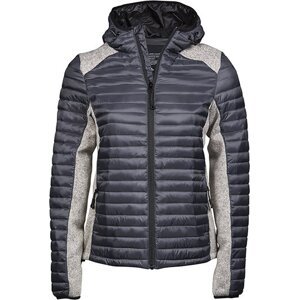 Tee Jays Polstrovaná dámská outdoorová bunda Crossover s podšívkou Barva: šedá - šedá melír, Velikost: L TJ9611