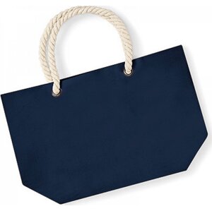 Westford Mill Plážová taška Nautical z organické bavlny 22 litrů Barva: modrá námořní, Velikost: 36 x 35 x 18 cm WM680