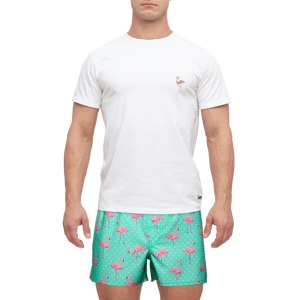 Slippsy Pánské tričko Flamingo bílé /XL