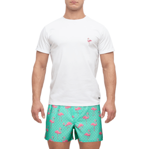 Slippsy Pánské tričko Flamingo bílé /XXL